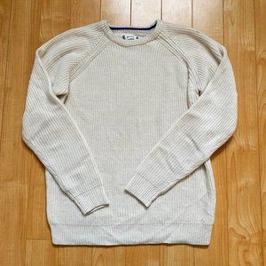 Browny White Crewneck Knit Sweater (Japanese)